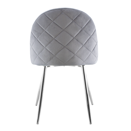 4 Pz Sedia Soggiorno SHELBY 50x45x80Hcm Poltrona Vintage Velluto e Piedi Argento