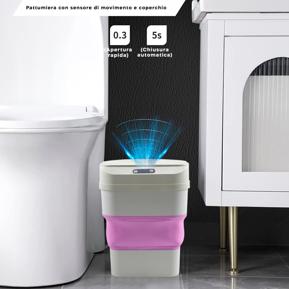 Pattumiera Automatica Pieghevole Sensore...