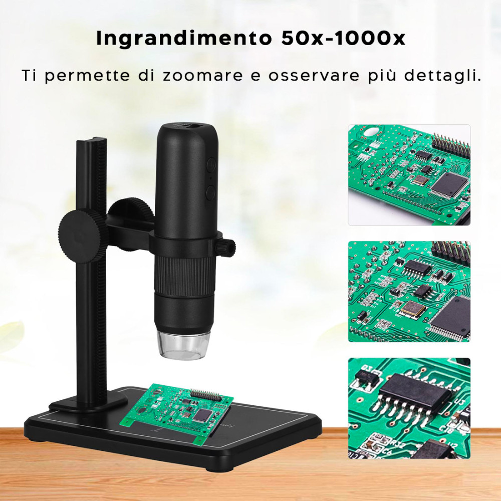 Microscopio Digitale Wi-Fi LED Ingrandimento...