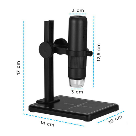 Microscopio Digitale Wi-Fi LED Ingrandimento 50x 1000x Risoluzione HD Portatile