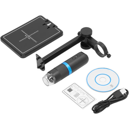 Microscopio Digitale Wi-Fi LED Ingrandimento 50x 1000x Risoluzione HD Portatile