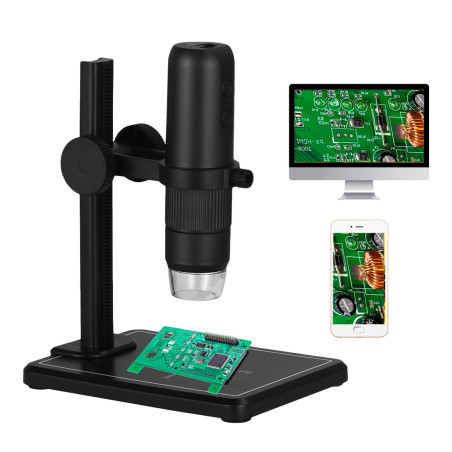 Microscopio Digitale Wi-Fi LED Ingrandimento 50x 1000x Risoluzione HD Portatile
