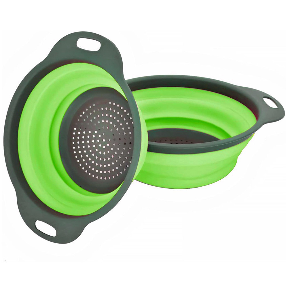 Set 2 Scolapasta Pieghevoli Tondi in Silicone...