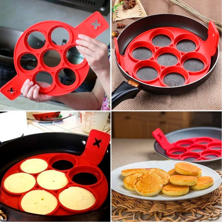 Stampo in Silicone Pancake Pieghevole Antiaderente Senza BPA per Padella e Forno