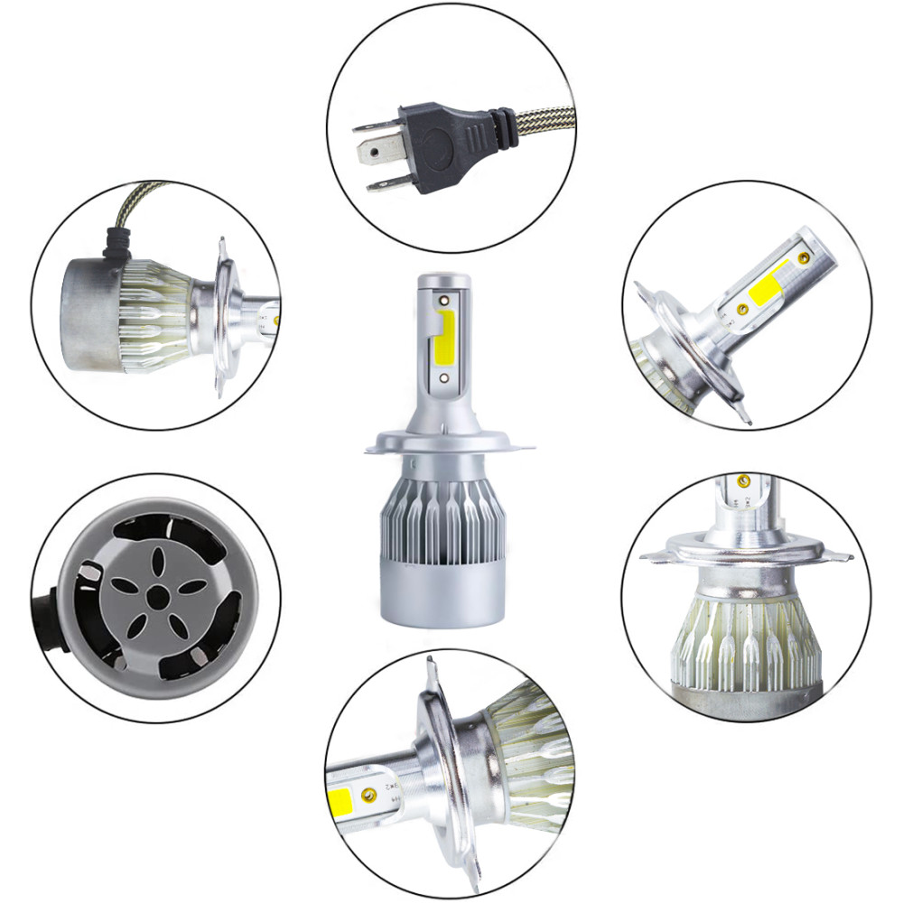 Coppia di Lampadine H4 Luci LED C6 per Fari...