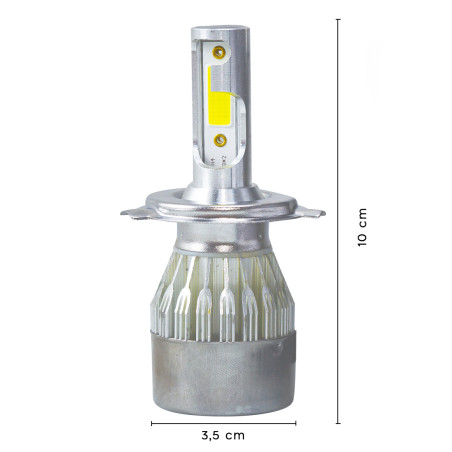 Coppia di Lampadine H4 Luci LED C6 per Fari Auto e Moto 3800LM 36W Luce Bianca