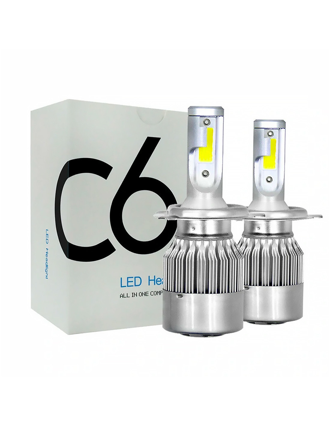 LED COPPIA LAMPADE AUTO LAMPADE H4 9000LM 6000K FARI BIANCA LUCE LAMPADINE  TY