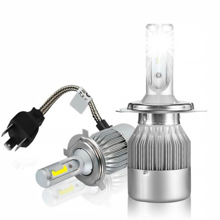 Coppia di Lampadine H4 Luci LED C6 per Fari Auto e Moto 3800LM 36W Luce Bianca