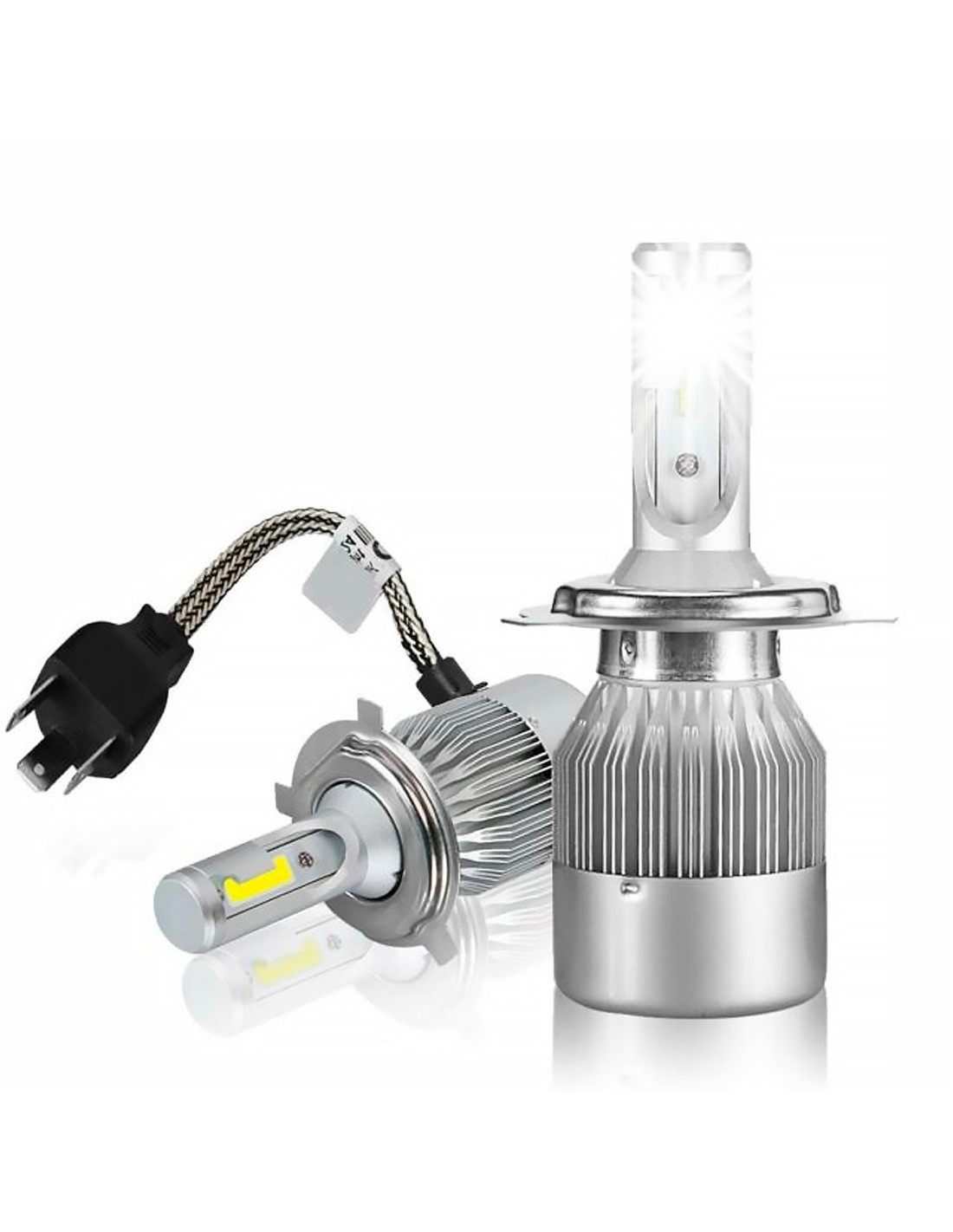 COPPIA LAMPADE LED AUTO FARI H4 D6 MOTO KIT LAMPADINE 38W 6000K 4200LM