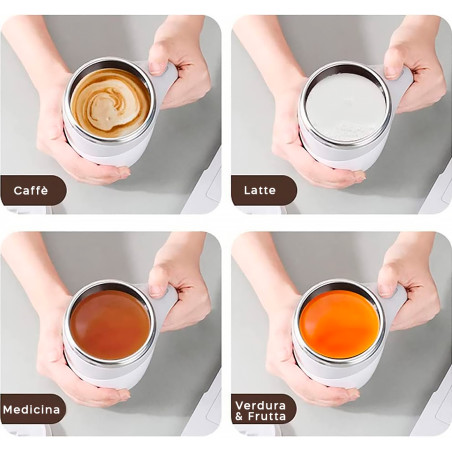 Tazza  da Caffè Automescolante in Acciaio Riutilizzabile Mescolazione Automatica