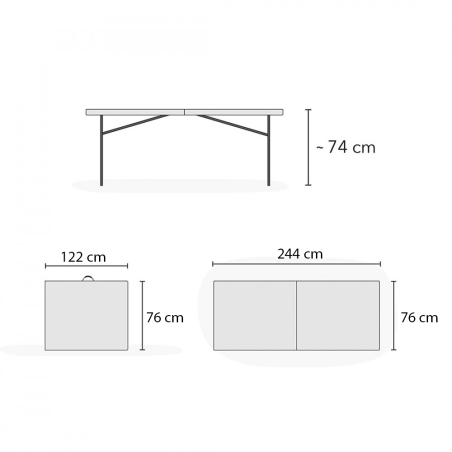 Set Tavolo 2 Panche Pieghevoli in Plastica Bianco da Birreria Campeggio Giardino