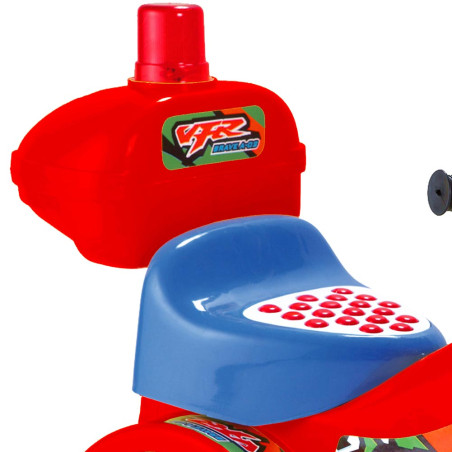 Moto Elettrica per Bambini POLICE a Pedale 6V con Luci Suoni Bauletto e Sirena