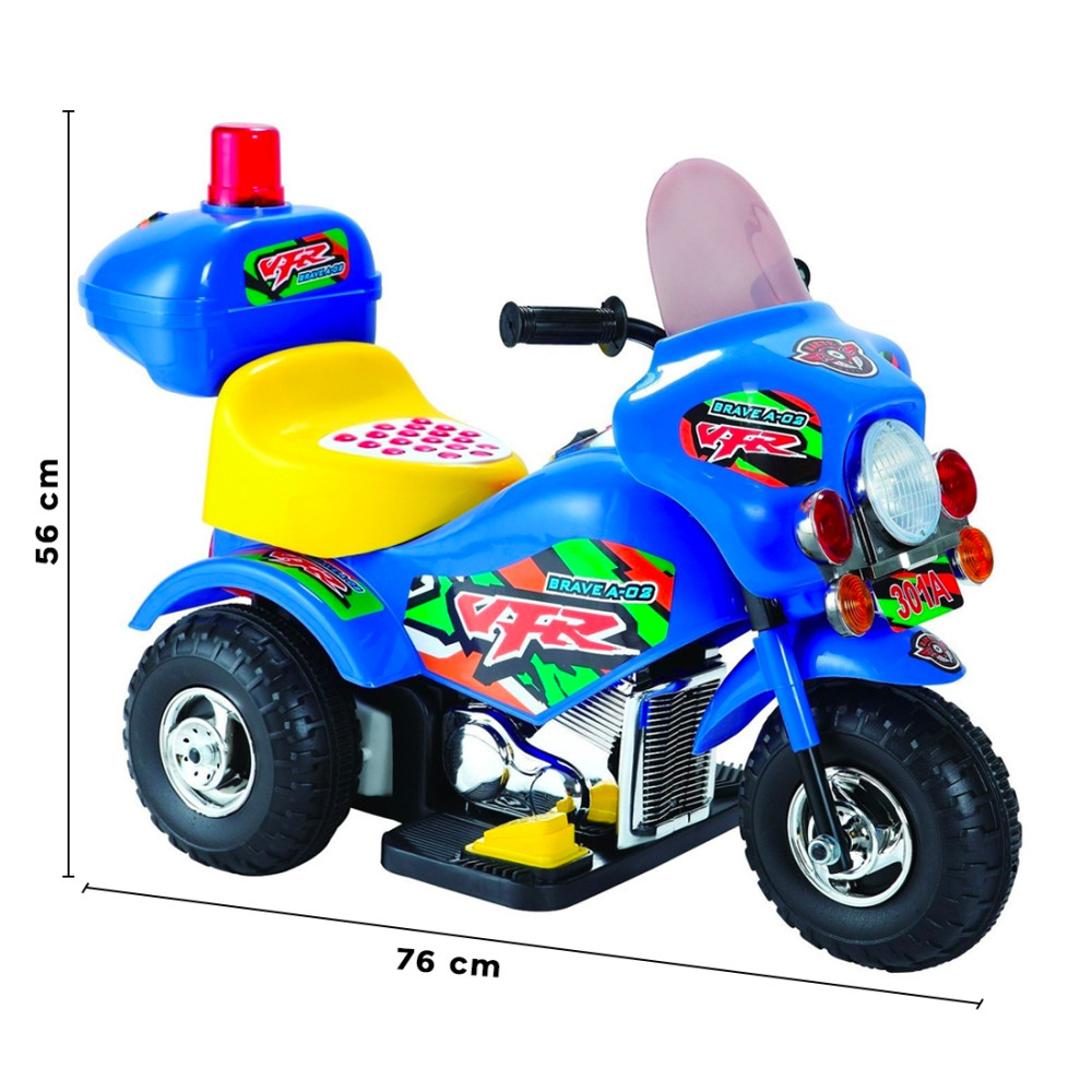 Moto Elettrica per Bambini POLICE a Pedale 6V...