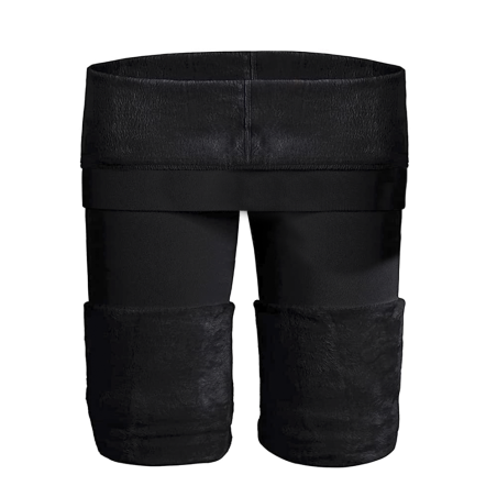 Leggings Zero Gradi Nero Interno Termico Felpato con Pelliccia Elasticizzato