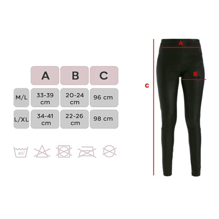 Leggings Zero Gradi Nero Interno Termico Felpato con Pelliccia Elasticizzato