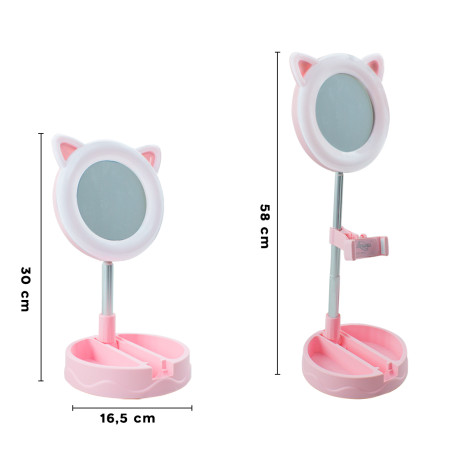 Specchio Luminoso per Smartphone con Luce LED ad Anello Multiuso Ring Light