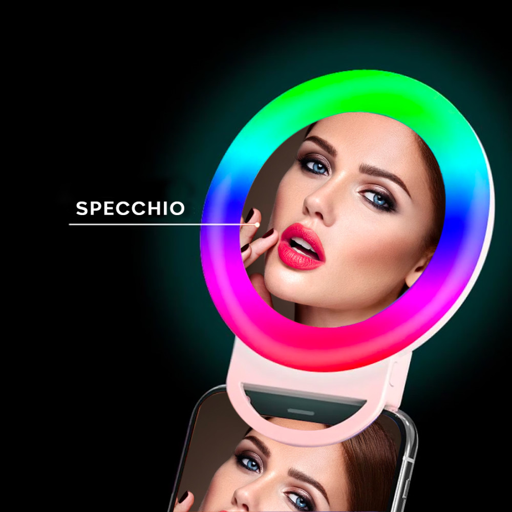 Anello Selfie Luminoso Smartphone con Pinza...