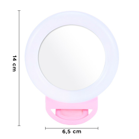 Anello Selfie Luminoso Smartphone con Pinza Flash LED RGB Ring Light Portatile