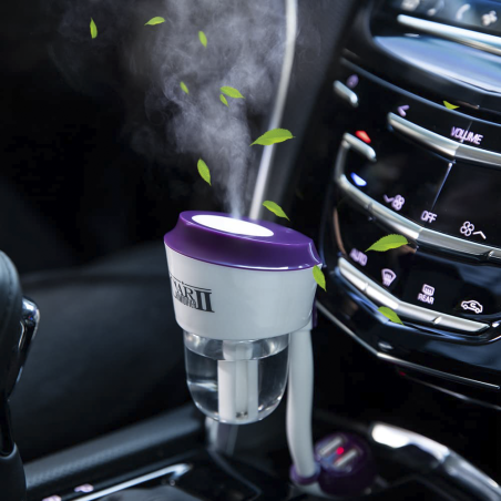 Mini Purificatore Auto Umidificatore Diffusore Aromi con Accendisigari Presa USB