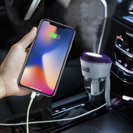 Mini Purificatore Auto Umidificatore Diffusore Aromi con Accendisigari Presa USB