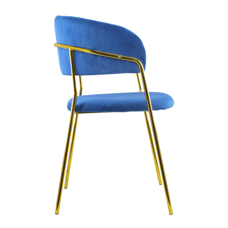 Set 4 Sedie da Pranzo DAFNE Velluto Poltroncina Soggiorno Design Struttura Oro