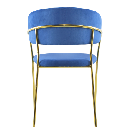 Set 4 Sedie da Pranzo DAFNE Velluto Poltroncina Soggiorno Design Struttura Oro