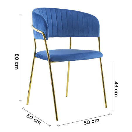 Set 4 Sedie da Pranzo DAFNE Velluto Poltroncina Soggiorno Design Struttura Oro