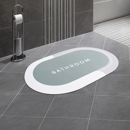Tappetino Bagno Antiscivolo Ovale 43x67cm in Microfibra Assorbente per Doccia