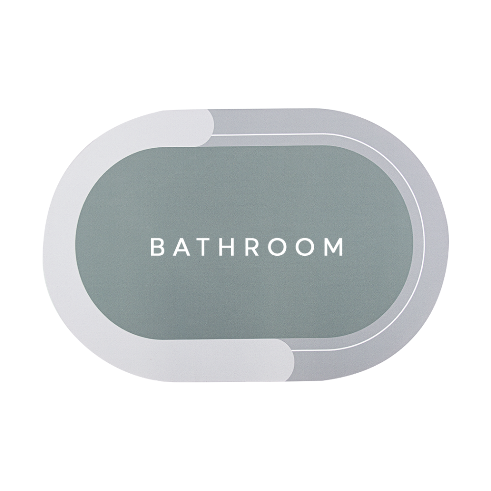 Tappetino Bagno Antiscivolo Ovale 43x67cm in Microfibra Assorbente per Doccia Verde