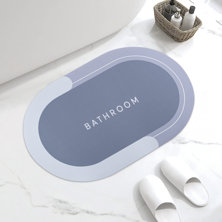 Tappetino Bagno Antiscivolo Ovale 43x67cm in Microfibra Assorbente per Doccia