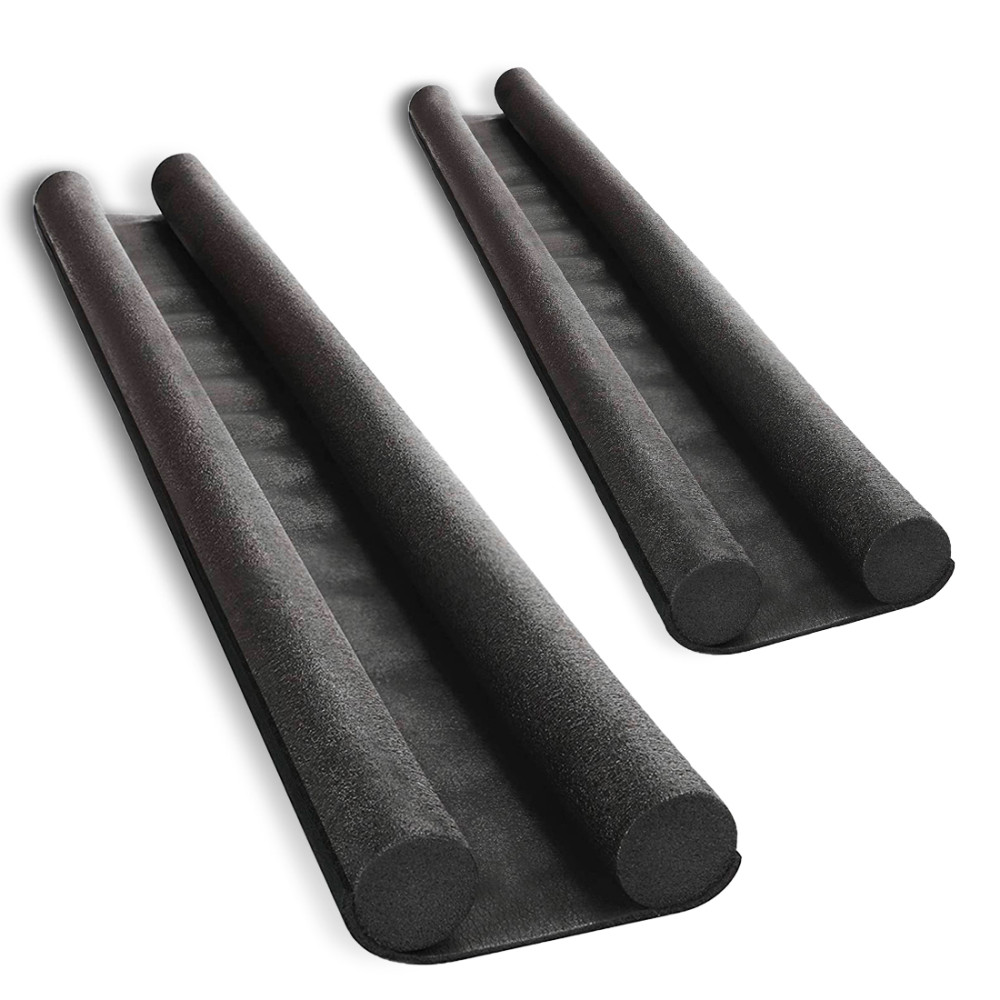 Image of Set 2 Paraspifferi Sottoporta e Finestre Doppia Guarnizione Ritagliabile Nero052