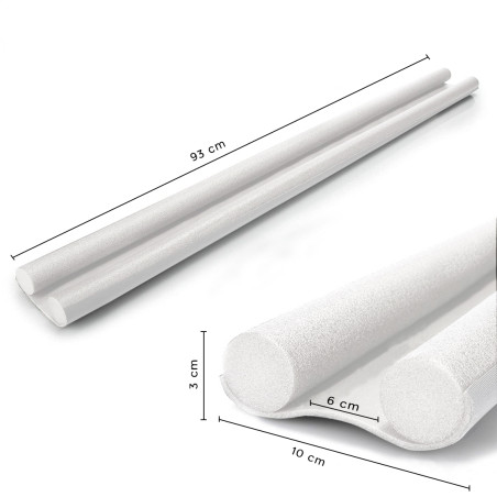 Set 2 Paraspifferi Sottoporta e Finestre Doppia Guarnizione Ritagliabile