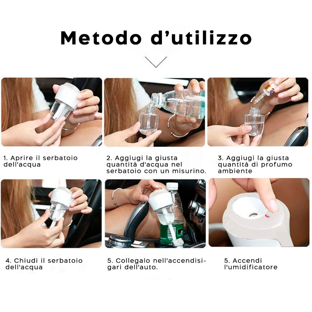 Mini Purificatore Auto Umidificatore Diffusore...