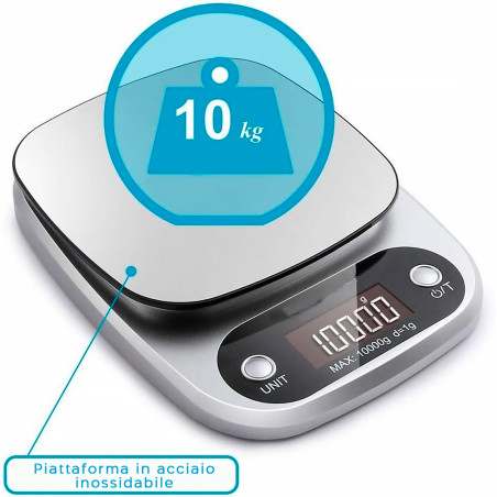 Bilancia Cucina Digitale 10Kg Alimenti Elettronica Display LCD Professionale