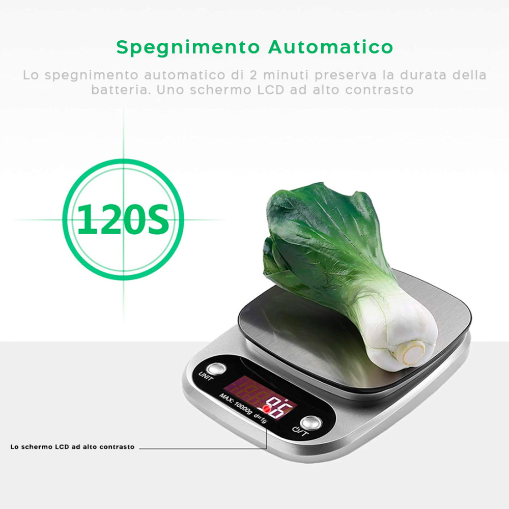 Bilancia Cucina Digitale 10Kg Alimenti...