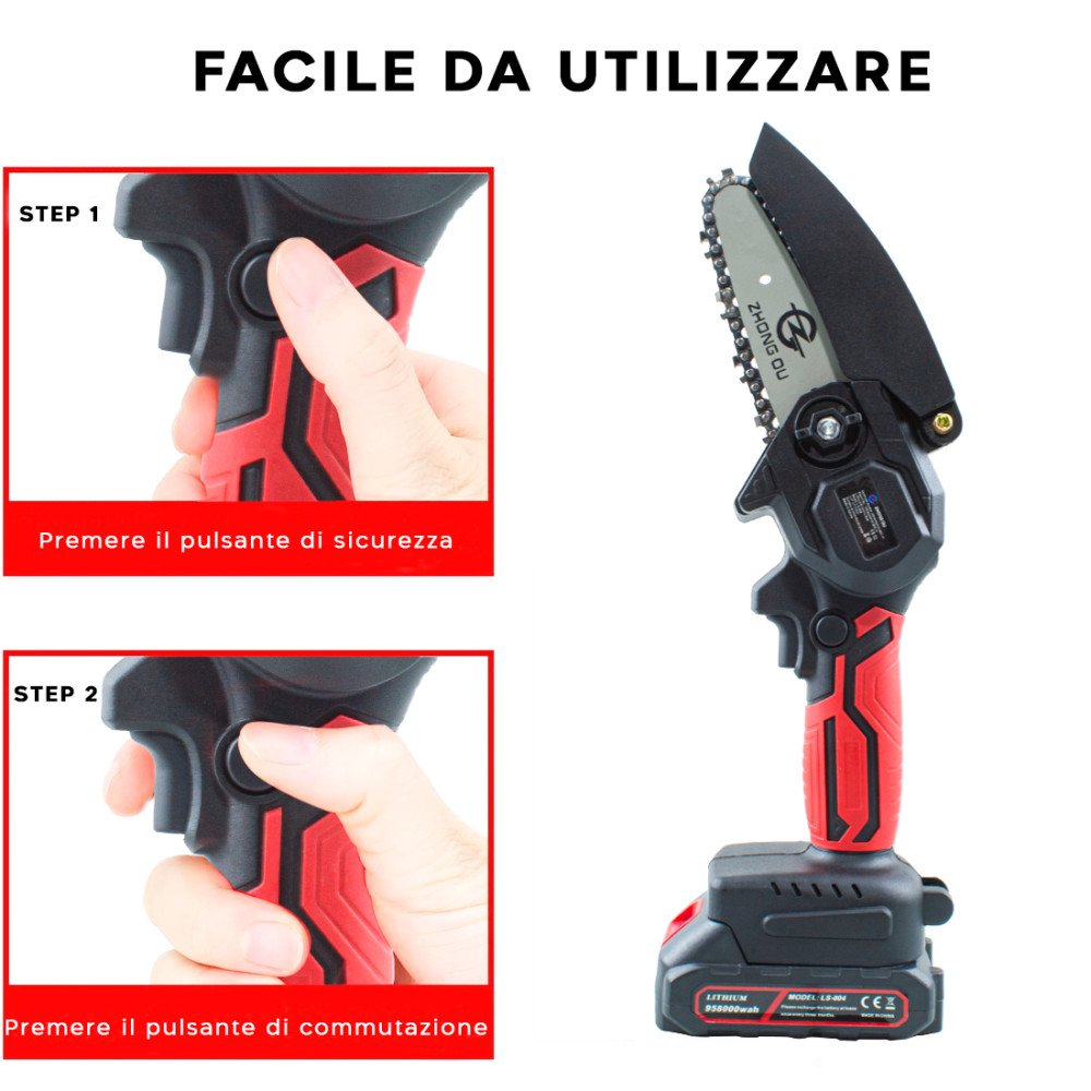 Mini Motosega Doppia Batteria 48V Cordless 6...