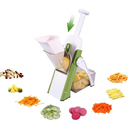 Mandolina da Cucina Affettaverdure Patate Manuale Multifunzione Lame in Acciaio