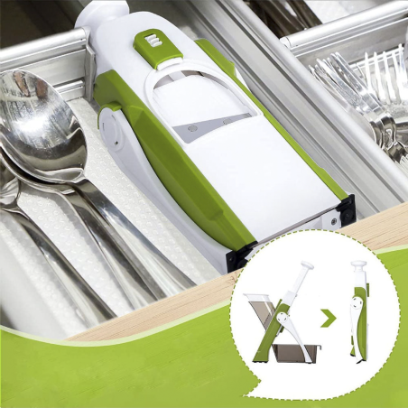 Mandolina da Cucina Affettaverdure Patate Manuale Multifunzione Lame in Acciaio