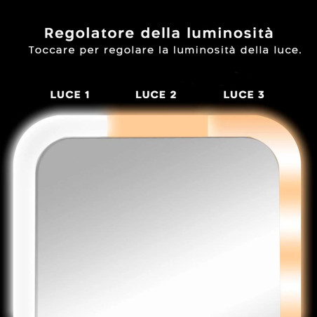 Specchio Cosmetico Illuminato Luce LED Touch per Trucco da Tavolo Ricaricabile