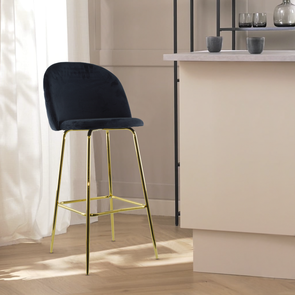 Sgabello in Velluto GRETA Struttura Color Oro...