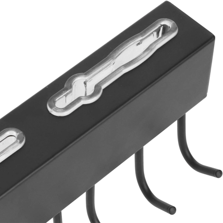 Portacoltelli da Parete 40cm Acciaio Nero Multiuso Gancio per Utensili da Cucina