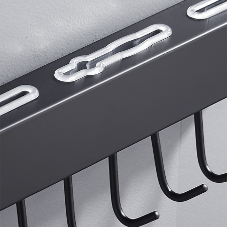 Portacoltelli da Parete 40cm Acciaio Nero Multiuso Gancio per Utensili da Cucina