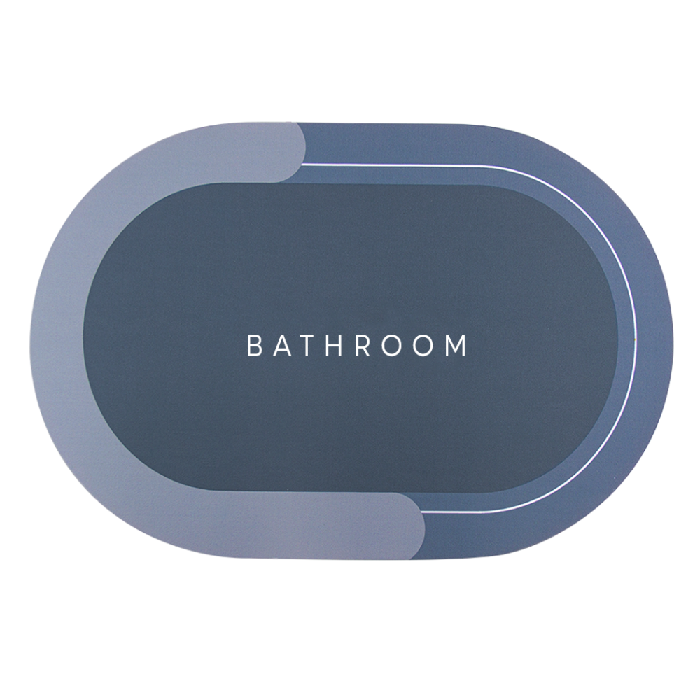 Image of Tappetino Bagno Antiscivolo Ovale 43x67cm in Microfibra Assorbente per Doccia Grigio scuro052