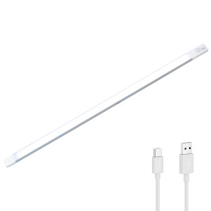 Striscia 48 LED Luce Fredda per Armadio 58cm Ricaricabile USB Sensore Movimento