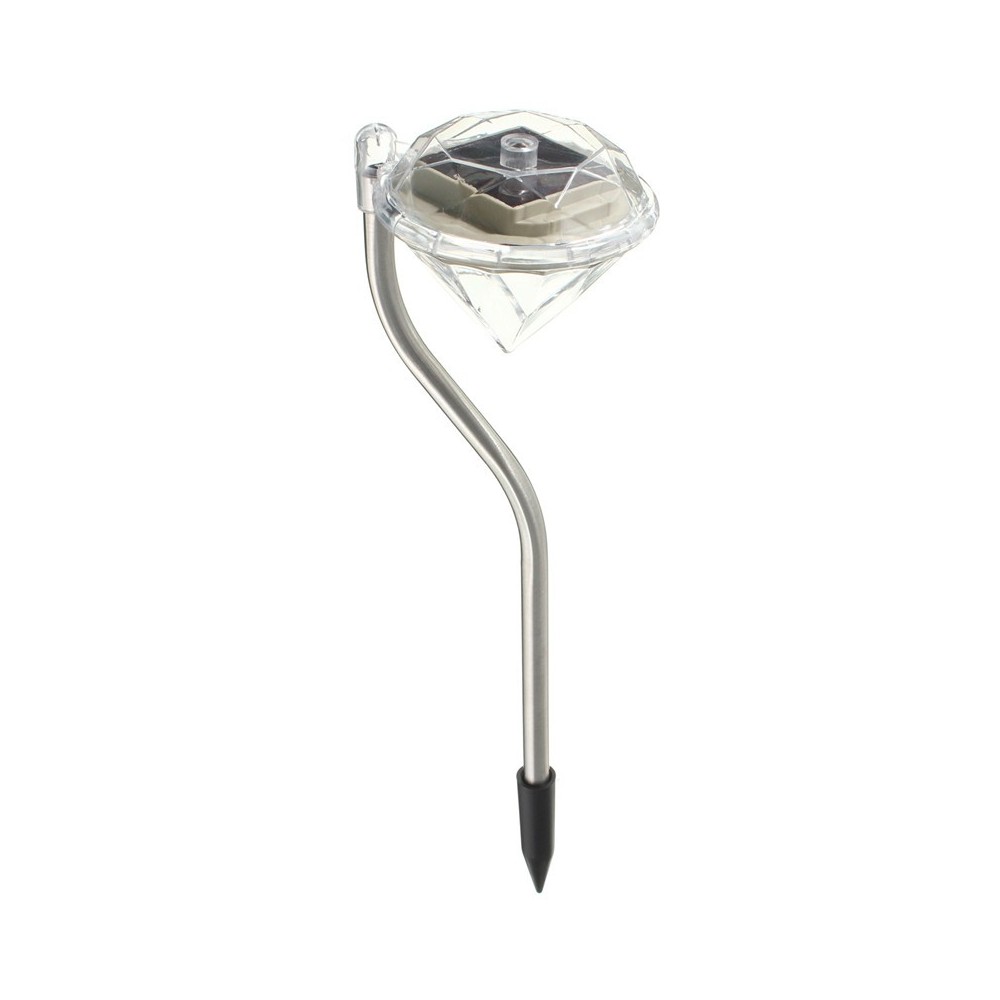 Lampada led rgb energia solare a forma di diamante segnapasso 