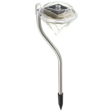 Lampada led rgb energia solare a forma di diamante segnapasso 