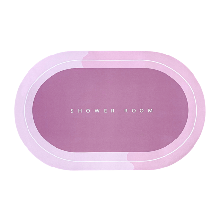 Tappetino Doccia Antiscivolo ROSA Ovale 43x67cm Microfibra Assorbente per Bagno