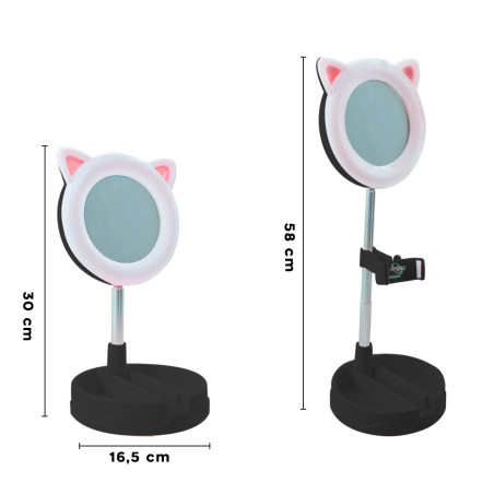 Specchio Luminoso per Smartphone con Luce LED ad Anello Multiuso Ring Light