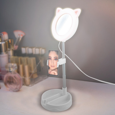 Specchio Luminoso per Smartphone con Luce LED ad Anello Multiuso Ring Light