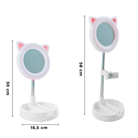 Specchio Luminoso per Smartphone con Luce LED ad Anello Multiuso Ring Light